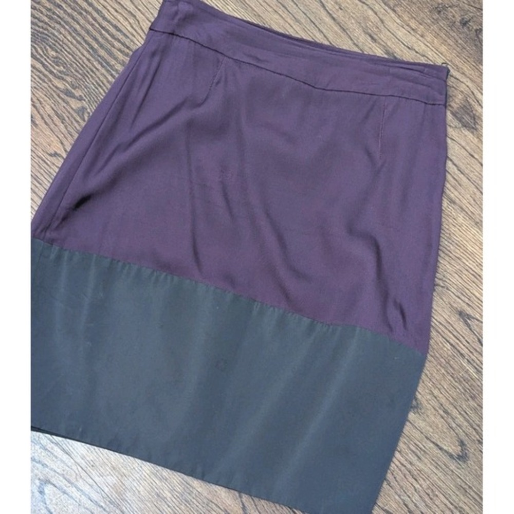 Marni Womens Silk/Viscose Skirt Size 38 Purple/Black Side Zip Made in Italy City